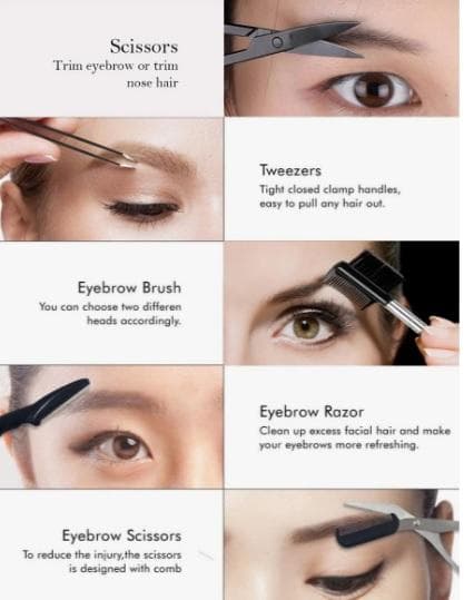 shein 10pcs Eyebrow Trimming & facial Tool Set