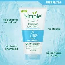 Simple Water Boost Micellar Facial Gel Wash,150ml
