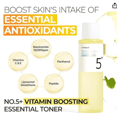NUMBUZIN NO.5 GLUTATHIONE VITAMIN BOOSTING ESSENTIAL TONER 200ML