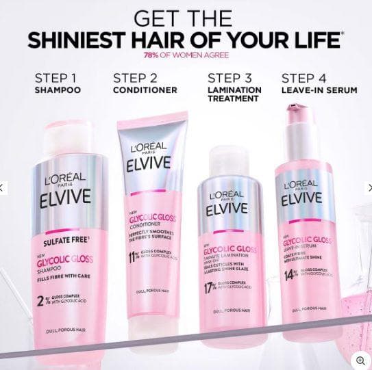 L'Oréal Paris Elvive Glycolic Gloss Glossing Routine for Dull Hair