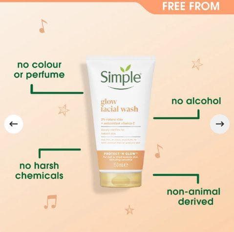 Simple Vitamin C Glow Facial Wash 150ml