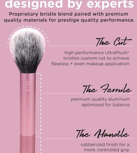 Real Technique Flawless Base Makeup Brush Set 2.0 (Face + Eye +Cheek)