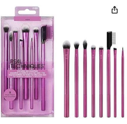 REAL TECHNIQUES Everyday Essentials Eye, Purple, 8 Piece Set