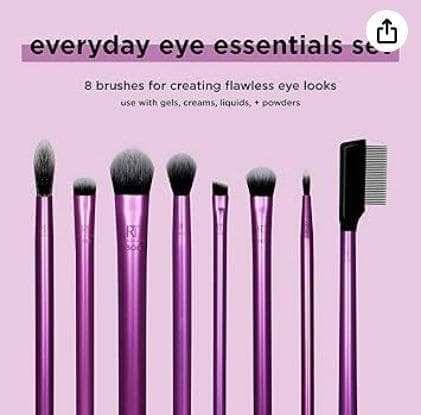 REAL TECHNIQUES Everyday Essentials Eye, Purple, 8 Piece Set