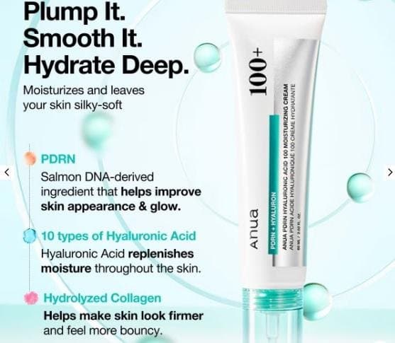 Anua PDRN Hyaluronic Acid 100 Moisturising Cream 60ml
