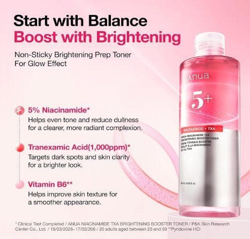 Anua Niacinamide Tranexamic Acid Brightening Booster Toner 250ml