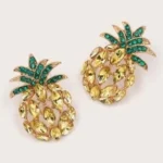 shein uk rhinestone pineapple stud earrings