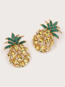 shein uk rhinestone pineapple stud earrings